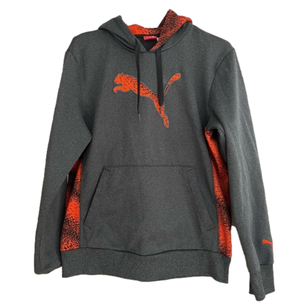 Puma Grey Orange Drifit Activewear Men’s Medium Hoodie